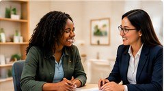 Student meeting with an education counsellor